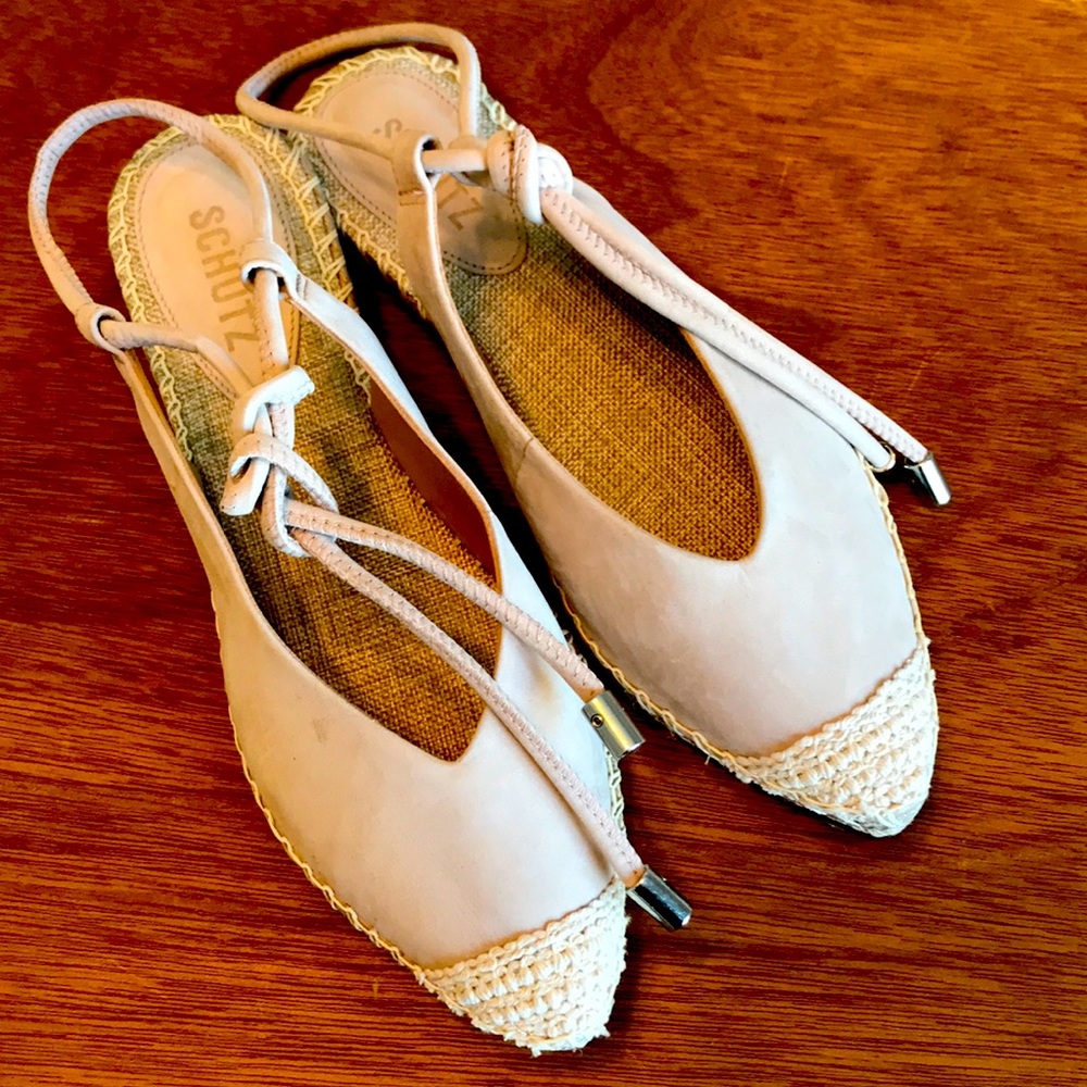 NWT. Schutz ankle tie espadrilles.
